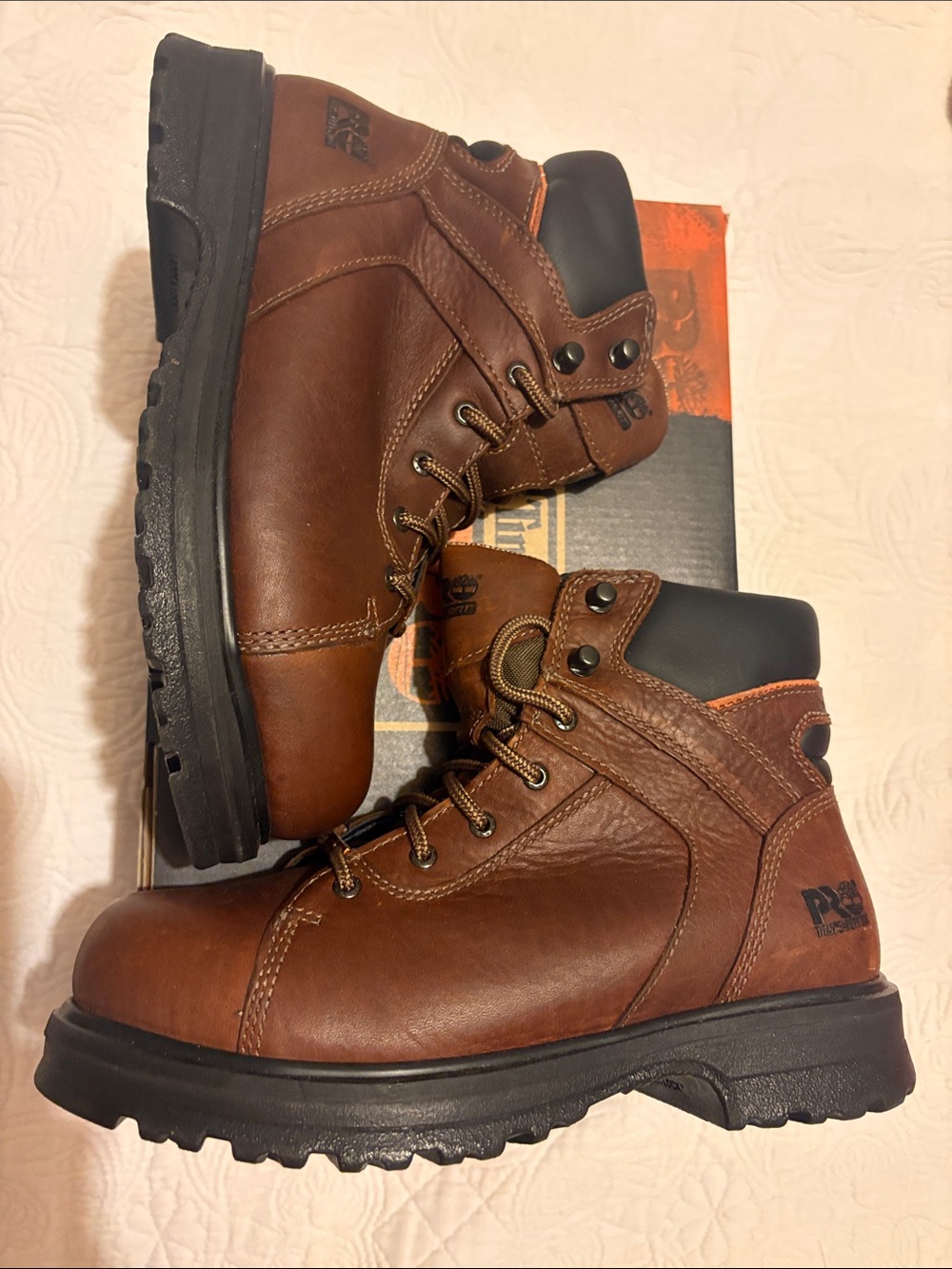 Timberland Rigmaster 6” Brown Leather Work Boots with Safety Toe EUC